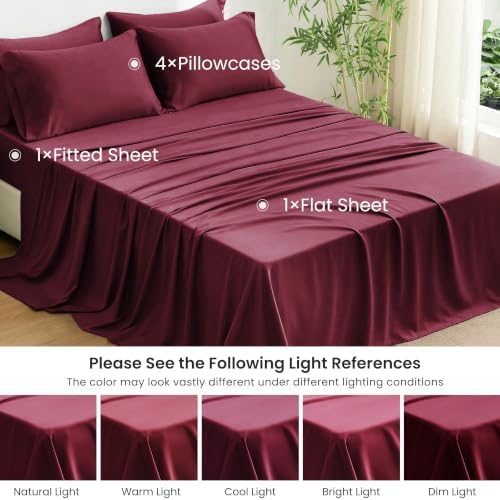 Love's cabin 100% Rayon Derived from Bamboo, King Size Sheet Set, 6 Pieces