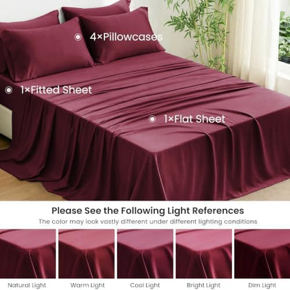 Love's cabin 100% Rayon Derived from Bamboo, Queen Sheet Set, 6 Pieces
