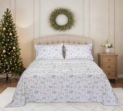 RUVANTI Flannel Sheets King Size, Wildwood Tapestry
