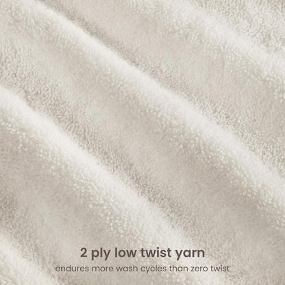 BIOWEAVES 100% Organic Cotton 700 GSM Plush Washcloths 13" x 13" GOTS Certified - Ivory, Pack of 12