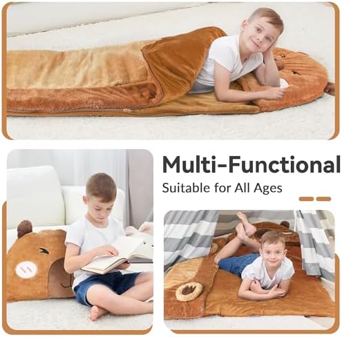 iPlay, iLearn Kid Capybara Sleeping Bag, Toddler Boys Girls Daycare Nap Mat