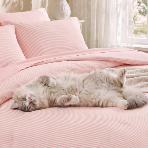 Monbix King Size Comforter Set-7 Pieces Soft Bed in a Bag King Bedding Set