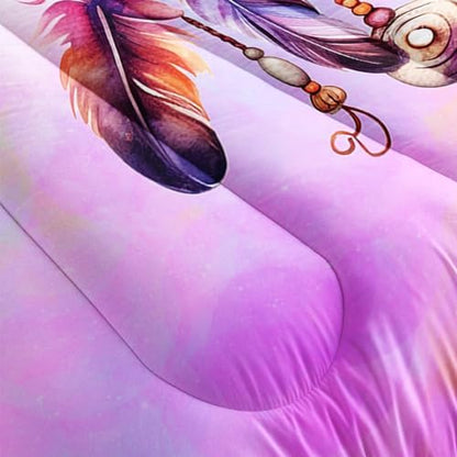 Pink Dream Catcher Comforter Set King Size with 2 Pillowcases.