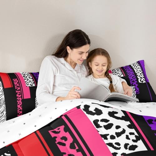 Feelyou Animal Print Ombre Leopard Comforter Set Queen Size Kids Boys Girls