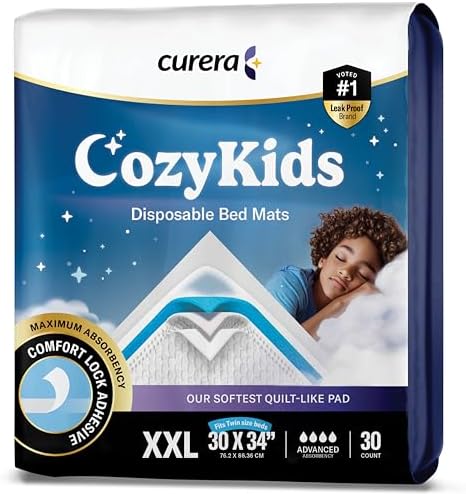 CozyKids® Disposable Bedwetting Bed Pads for Kids 30”x 34” [30-Pack]