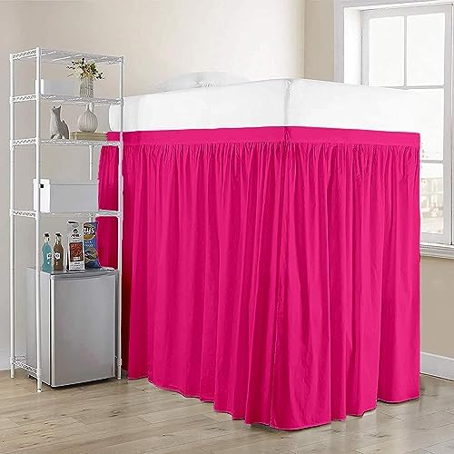 Full XL 30" Inch Drop Long Dorm Bed Skirt, Ruffled Pattern College Dorm Room Bed Skirts, Split Corner, Easy Care, No Wrinkle Microfiber Bed Skirt