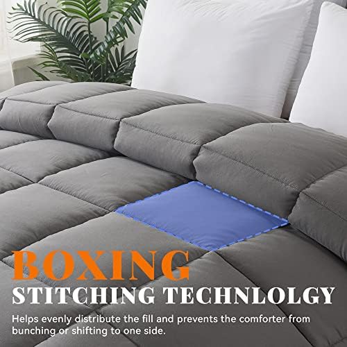Down Alternative Comforter Grey Queen Size - All Season Duvet Insert