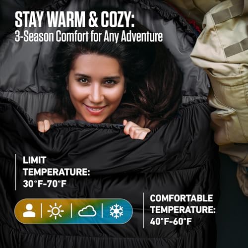 VENTURE 4TH Backpacking Sleeping Bag for Camping - Single, XXL & Double