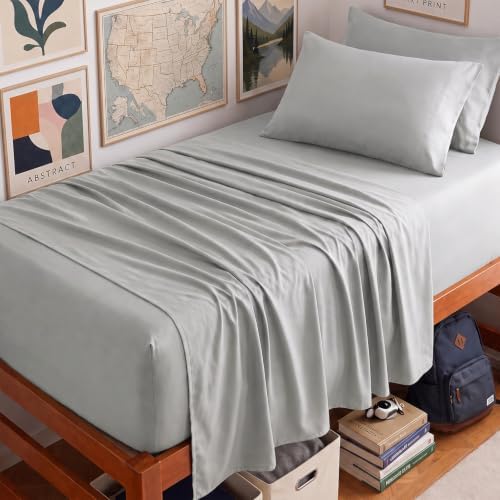 CozyLux Twin XL Sheet Set 4-Piece, 21-Inch Deep Pocket, Soft Brushed Feel