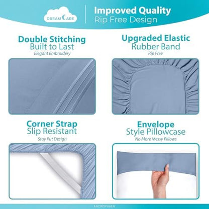 DREAMCARE Queen Sheets - 6 pcs Breathable Cooling Sheets Queen - up to 15"