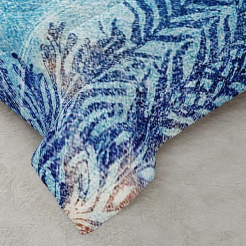 Nttopship Sea Turtle Comforter Bedding Set with 2 Pillowcase Full Size Ocean Comforter Set for Kids Boys Girls Bedroom Decor
