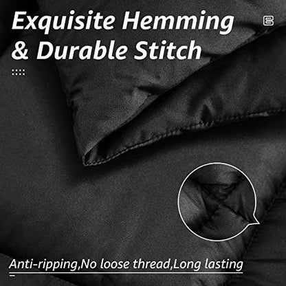 HYLEORY All Season Twin Size Bed Comforter - Cooling Down Alternative Quilted Duvet Insert with Corner Tabs - Winter Warm - Machine Washable - Dark Grey