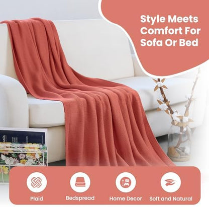 Dalisa Alina GOTS Organic Cotton Throw Blanket, Amberglow, 50x60 in