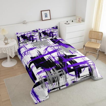 Feelyou Striped Comforter Set Queen Size Kids Boys Bedding