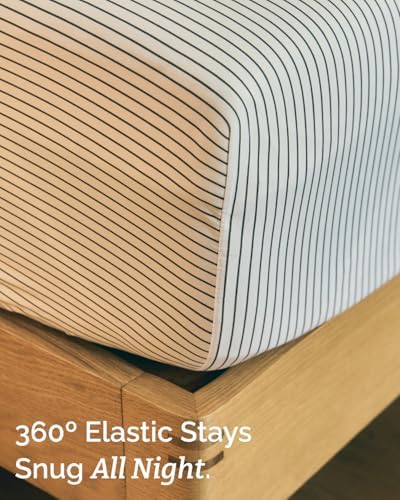 King 4 Piece Striped Sheet Set - Soft, Breathable & Cooling - Black Stripe