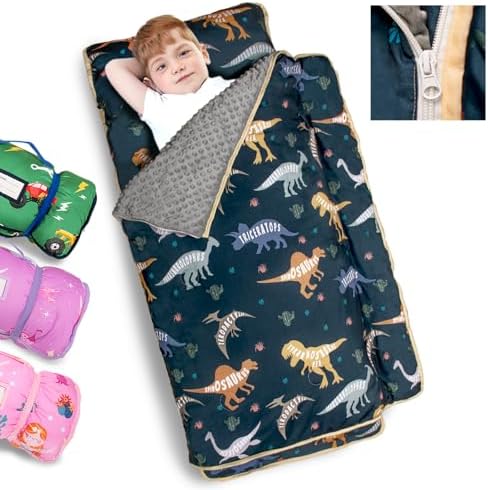 Primlect Toddler Nap Mat with Pillow, Thickened Extra Large Sleeping Bag
