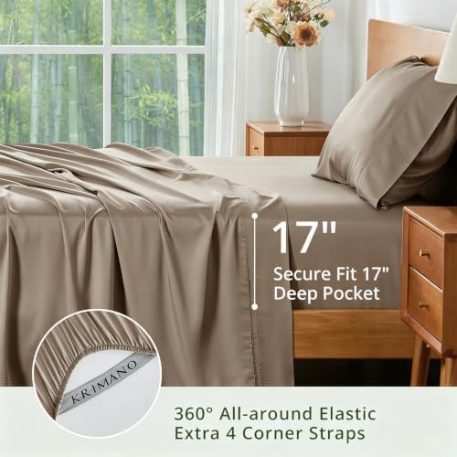Bamboo Viscose Sheet Set Twin Size, Cooling Sheets Bed Set 3pcs