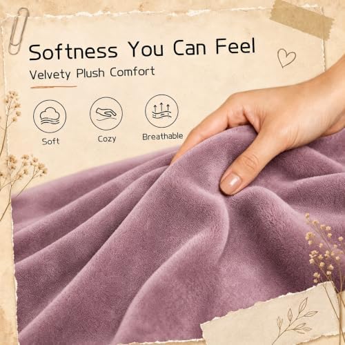 Electric Heated Blanket King Size 90"x100", Dual Controllers, Purple