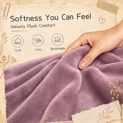 Electric Heated Blanket King Size 90"x100", Dual Controllers, Purple