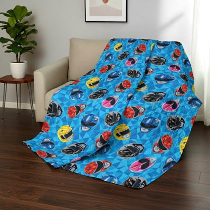 Northwest Power Rangers Geo Power Twin Quilted Blanket, Comfy Throw, Adults Boys Girls, Soft Lightweight Bedding for Bed, or Couch, 60 x 90 inches