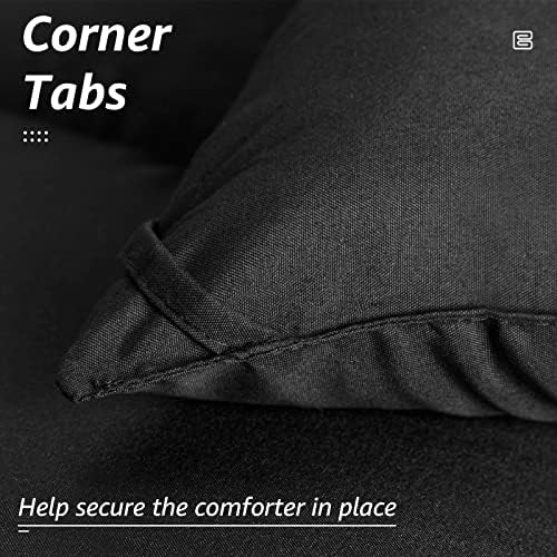 HYLEORY All Season Full Size Bed Comforter - Cooling Down Alternative Quilted Duvet Insert with Corner Tabs - Winter Warm - Machine Washable - Dark Grey