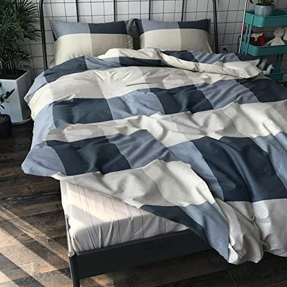 Twin XL Comforter Set Modern Style Plaid Comforter Set Men Boys Geometric Checkered Plaid Printed Bedding Comforter Soft Fluffy Bedding Set for All Seasons Checkered Pattern Comforter Twin XL Size