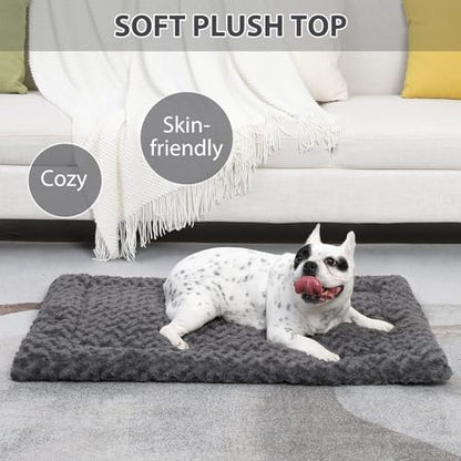 Exsnugy Washable Dog Bed Mat Medium Size Fluffy Pet Crate Pad 21x13