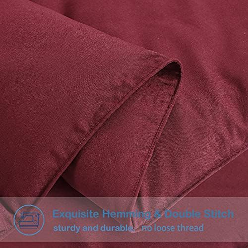 EASELAND King Size Down Alternative Comforter, Burgundy, 90x102 Inches