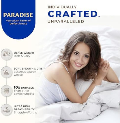 THREAD SPREAD Full Size Bed Sheets, Luxury 1000 Series Paradise Collection 100% Egyptian Cotton Sheets Full Size Set (4 PC, Sage Green), Silky Soft, Cooling, Sateen, 16" Deep Pocket Hotel Sheet Set