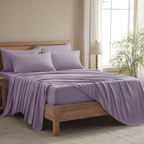 Queen Sheet Set - 6 Piece Sheets Queen Size Bed Set - Breathable & Cooling Hotel Luxury Bedding Set - Soft & Comfy Fully Elasticized 16" Deep Pocket Queen Sheets (Queen Lavender)