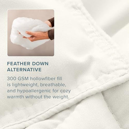 Bare Home Comforter Set - 1800 Ultra Soft (Oversized Queen, Antique White)