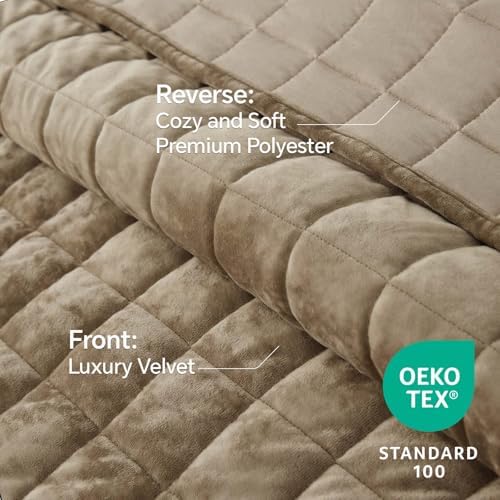 BEDELITE Velvet Quilt Set Queen Size, Luxury Velvet Comforter Bedding