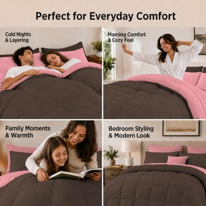 Anluoer King Size Comforter Set, 7 Piece Bed in a Bag King Bedding Sets