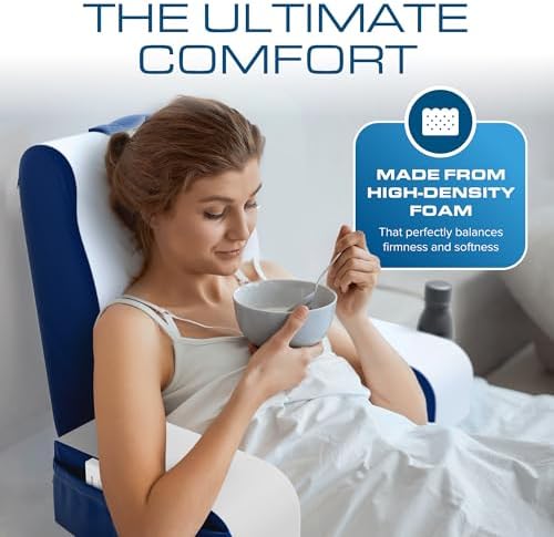 Kolbs Wedge Reading Pillow, Cushion with Arms for TV, Books, Nursing, Back - Bed Pillow for Sitting Up in Comfort, Plush Backrest Pillow. Sit Up in Comfort