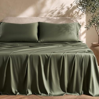 EverGrace Tencel™ Sheet Set, Breathable & Cooling, Queen, Dark Olive Green