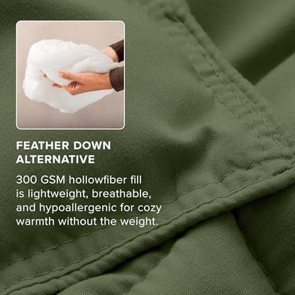 Bare Home Queen Comforter Set - 1800 Ultra Soft (Queen, Cypress Green)