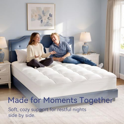 ELEMUSE Full XL Mattress Topper, Thick Pillow Top Bed Topper Mattress Pad