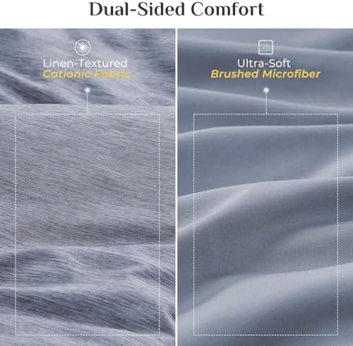 JOLLYVOGUE Navy Blue King Comforter Set, Cationic Dyeing Bed in a Bag King 7 Pieces, Double-Tone Bedding Set with Down Alternative Comforter, Sheets, Pillowcases & Shams