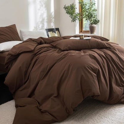 FOSSA Duvet Cover Set 100% Washed Cotton Linen Feel King