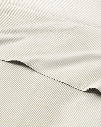 Full 4 Piece Striped Sheet Set - Soft, Breathable & Cooling - Beige Ombre
