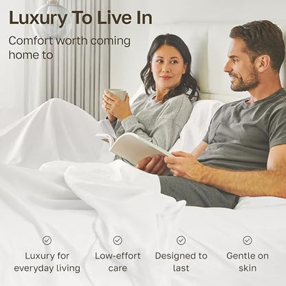 California Design Den 100% Egyptian Cotton Bed Sheets Queen Size Set