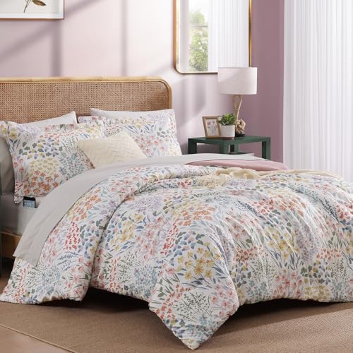 King Size Comforter Set - 7 Pieces Floral Bed in a Bag King Bedding Set