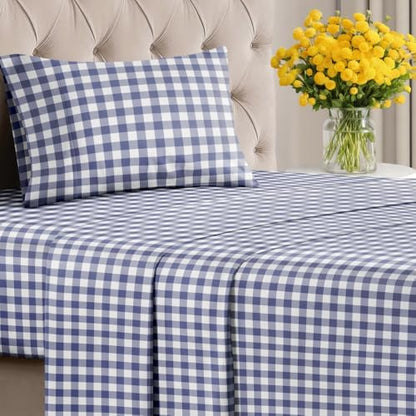 Twin 3 Piece Striped Sheet Set - Soft, Breathable & Cooling - Countryside