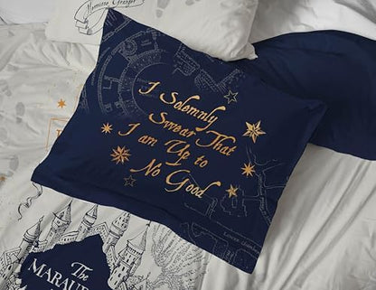 Harry Potter Full Comforter Set 7 Piece Soft Fantasy Bedding, Beige