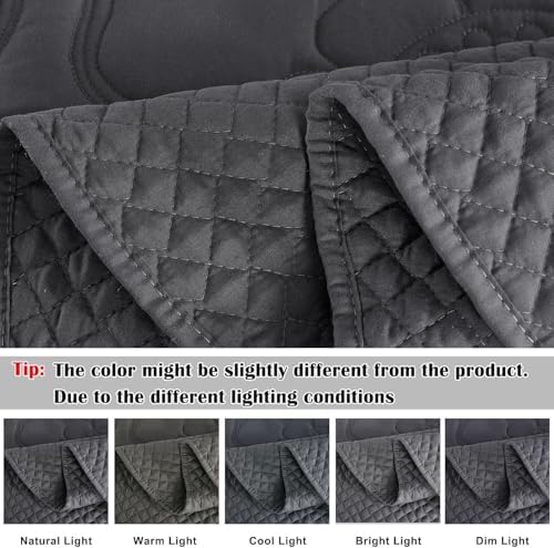 EVENHUG Oversized King Bedspreads California King Quilt Set with Pillow Shams Extra Wide Large King Size Quilts Lightweight Coverlet Bedding Sets Dark Grey 120"x120"