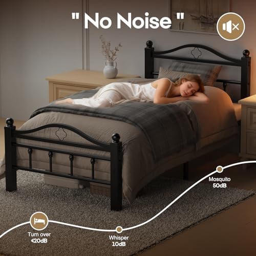 Twin XL Bed Frame with Headboard