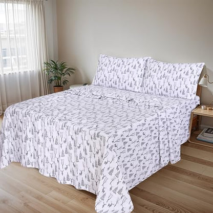 RUVANTI Flannel Sheets Set Full Size, Dry Winter