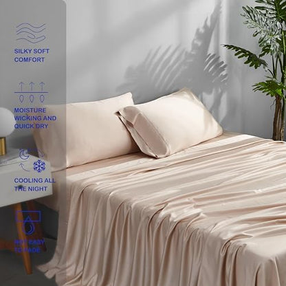 ACCURATEX Cooling Sheets for Hot Sleepers, King Size, Sandy