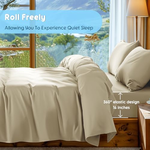SONORO KATE 1000 Series 100% Egyptian Cotton Queen Sheet Set,4 Pieces