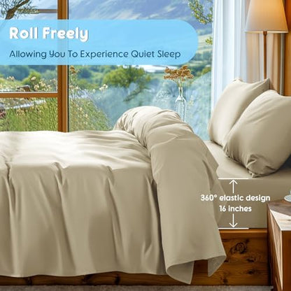 SONORO KATE 1000 Series 100% Egyptian Cotton Queen Sheet Set,4 Pieces